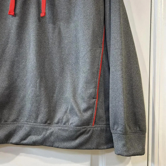 Chicago Blackhawks Sweatshirt Mens Large Gray 1/4 Zip Fleece Sweater Hockey NHL - Picture 4 of 8